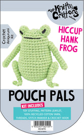 Knitty Critters - Pouch Pals I Hiccup Hank Frog | DIY Amigurumi Crochet Kit